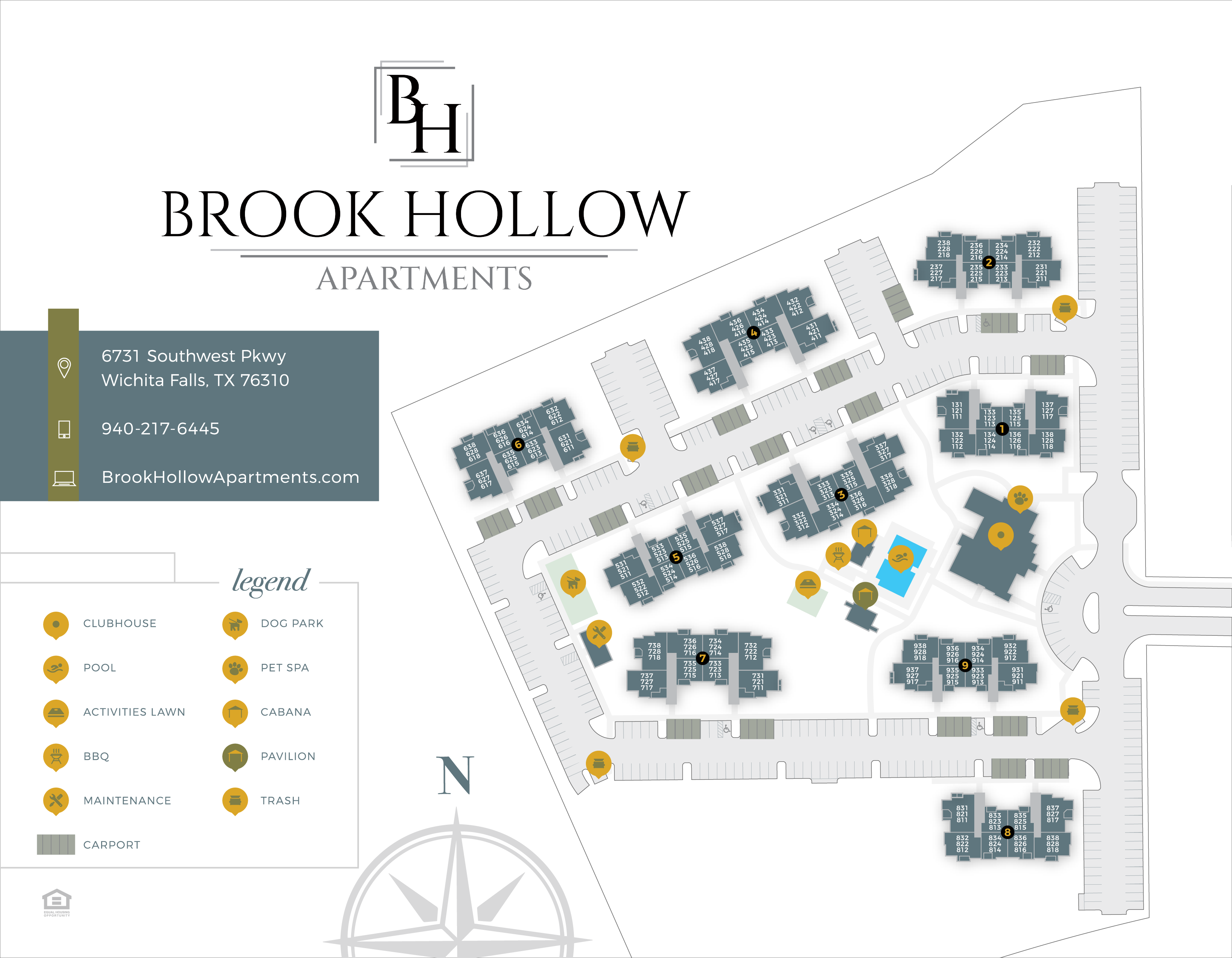 The Brook Hollow Community Page Sitemap Image